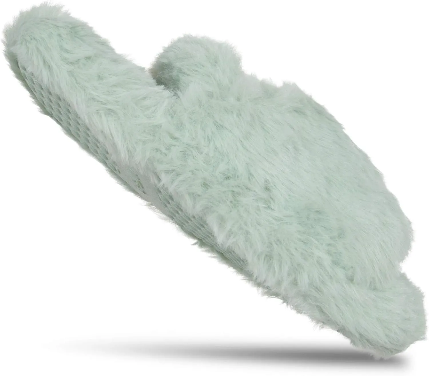 Jessica Simpson Girl's Plush Faux Fur Slip on House Slippers with Memory Foam