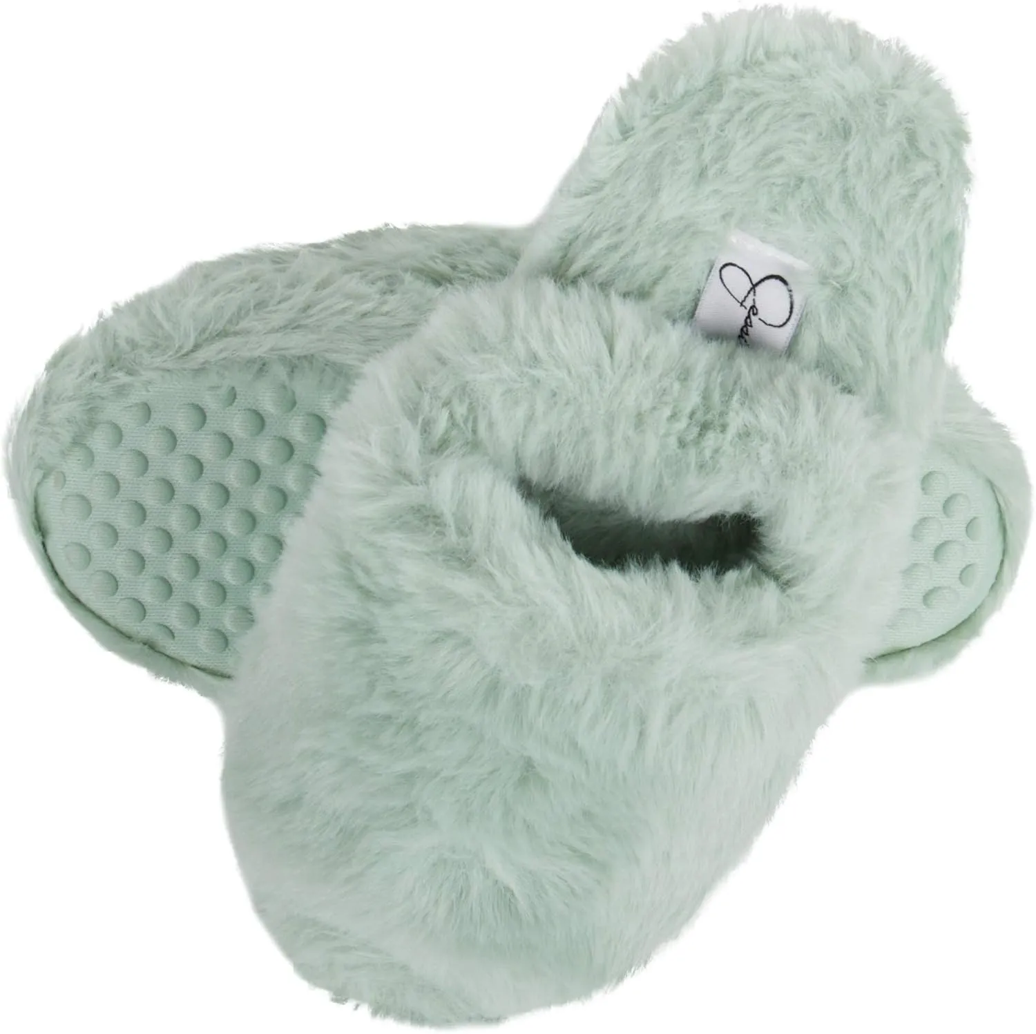 Jessica Simpson Girl's Plush Faux Fur Slip on House Slippers with Memory Foam