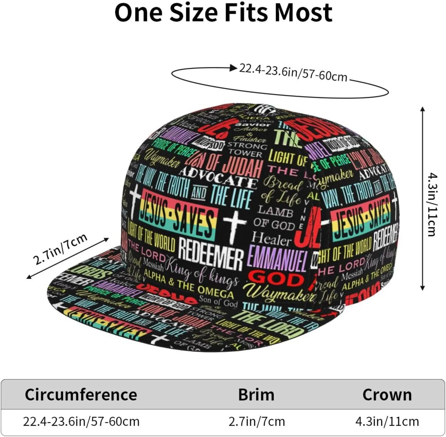 Jesus Baseball Cap for Men Adjustable Flat Bill Brim Cap for Travel Hiking and Outdoor Sports