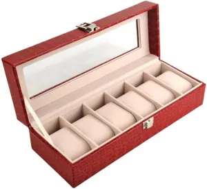 Jewelry Box Organizer PU Leather Watch Box Transparent Cover Storage Box Jewelry Box Set Watch Display Box
