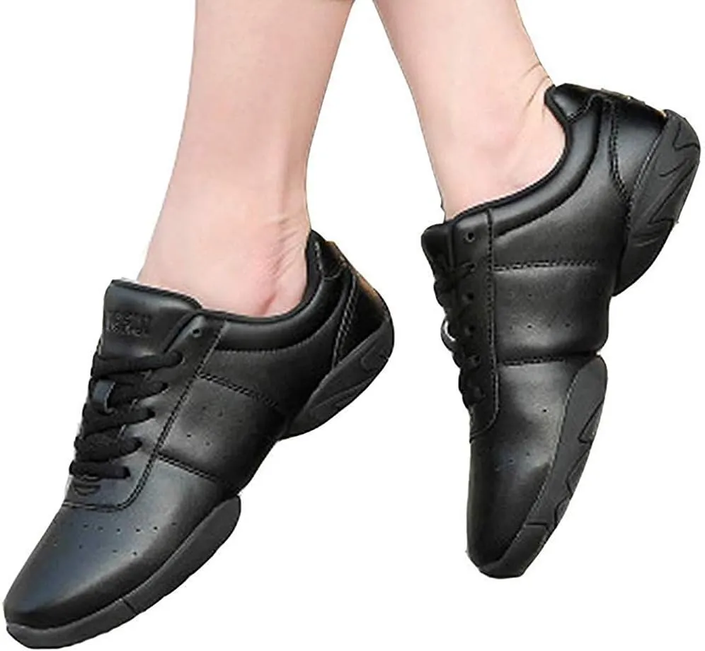 JITUUE Women Cheerleading Dance Shoes Fashion Trainers Sneakers Lace Up Gym Athletic Sport Training Shoes for Girls