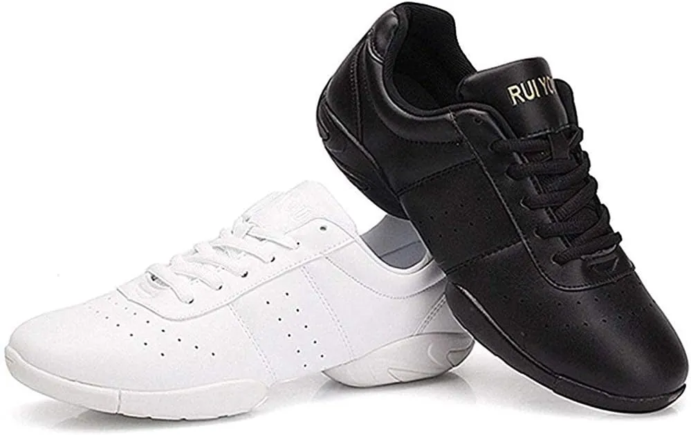 JITUUE Women Cheerleading Dance Shoes Fashion Trainers Sneakers Lace Up Gym Athletic Sport Training Shoes for Girls