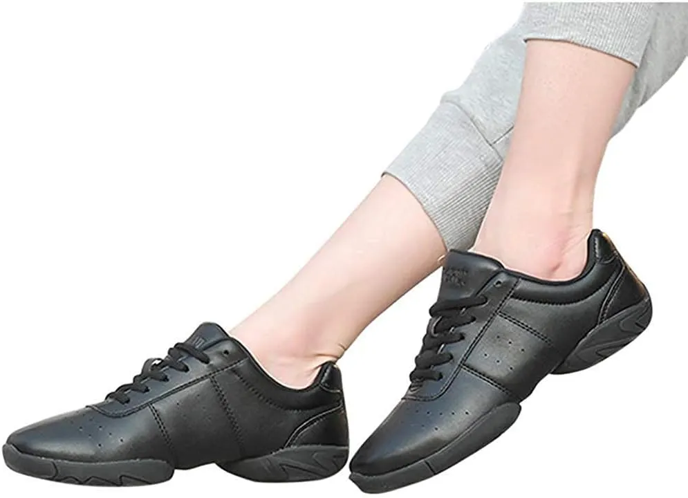 JITUUE Women Cheerleading Dance Shoes Fashion Trainers Sneakers Lace Up Gym Athletic Sport Training Shoes for Girls