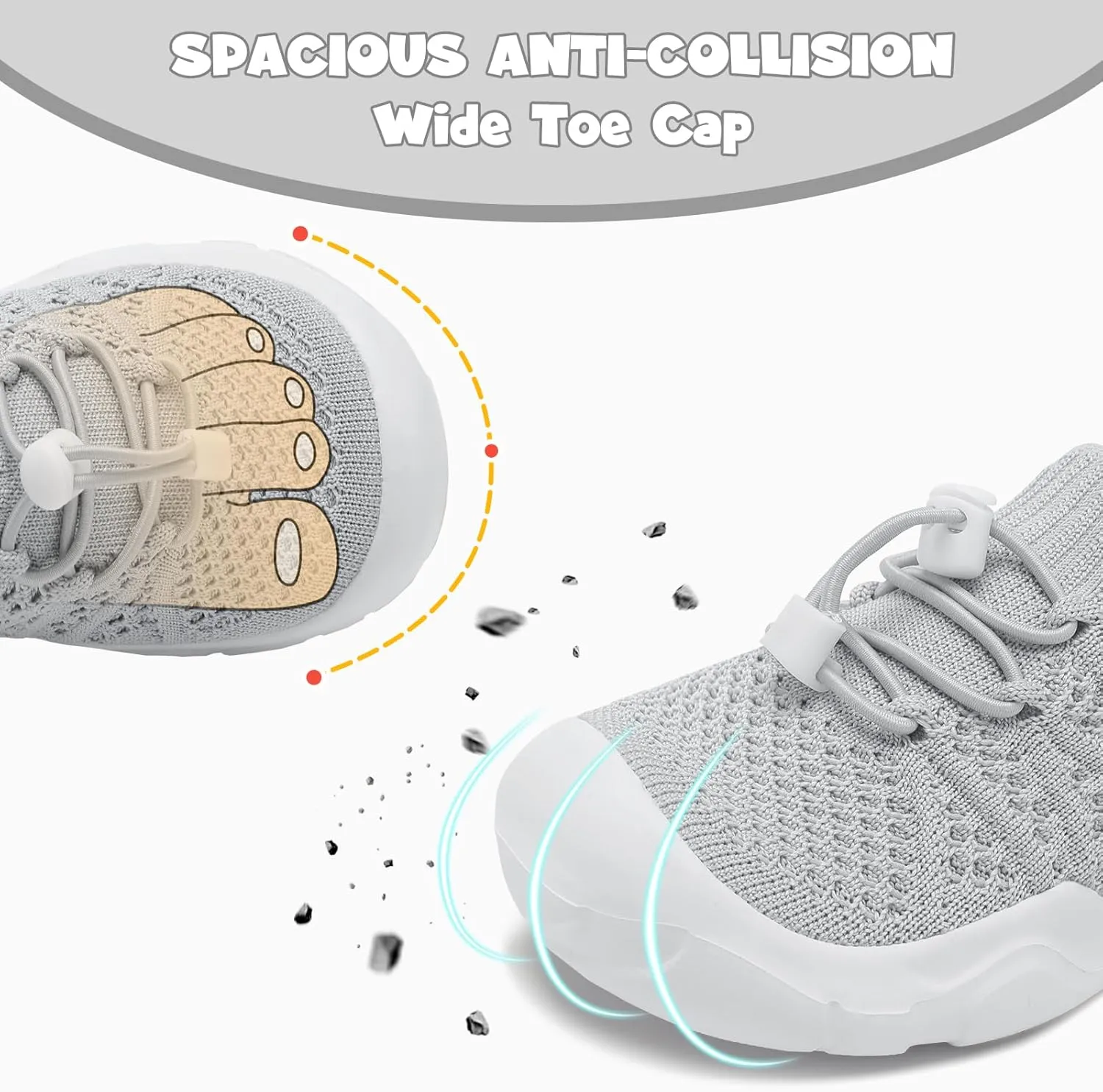 JOINFREE Toddler Shoes Boys Girls Wide Barefoot Shoes Slip On Sneakers for Toddler Kids Breathable Walking Shoes Lightweight Outdoor Tennis Shoes