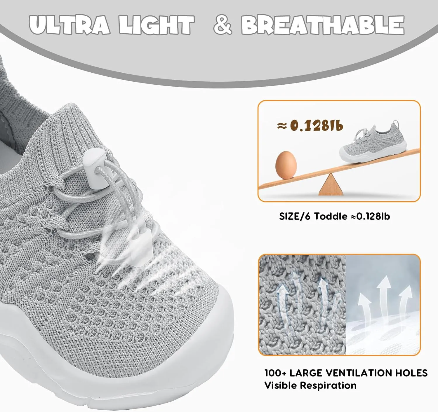 JOINFREE Toddler Shoes Boys Girls Wide Barefoot Shoes Slip On Sneakers for Toddler Kids Breathable Walking Shoes Lightweight Outdoor Tennis Shoes