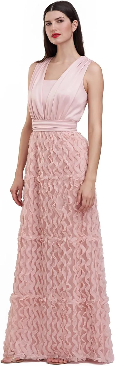 JS Collections Women's Delaney V-Neck A-line Gown