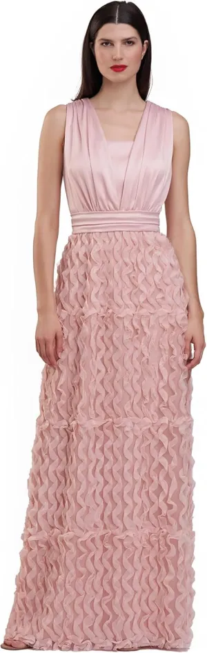 JS Collections Women's Delaney V-Neck A-line Gown