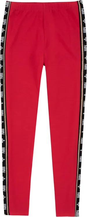 Juicy Couture Girls' Leggings, Full Length Pull-on Stretch Pants with Logo Design & Elastic Waistband