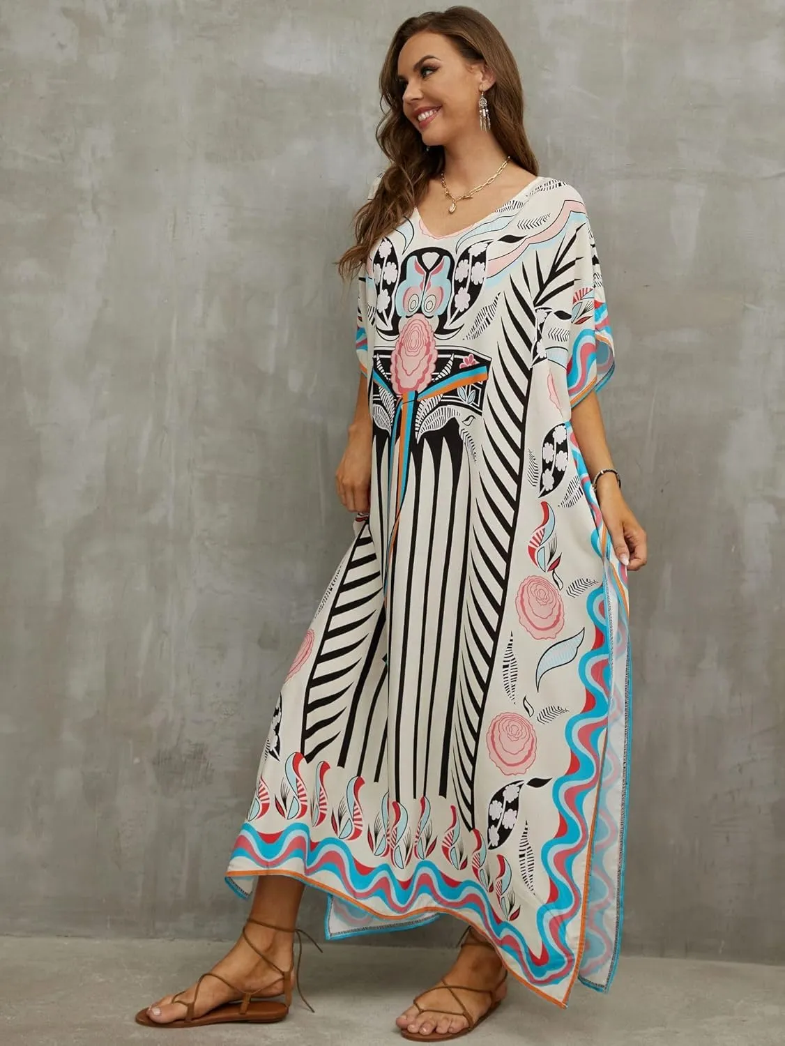Kaftan Dresses for Women Plus Size Bathing Suit Cover up Caftan Maxi Beach Dresses
