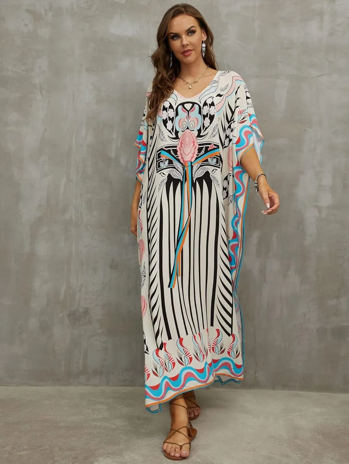 Kaftan Dresses for Women Plus Size Bathing Suit Cover up Caftan Maxi Beach Dresses