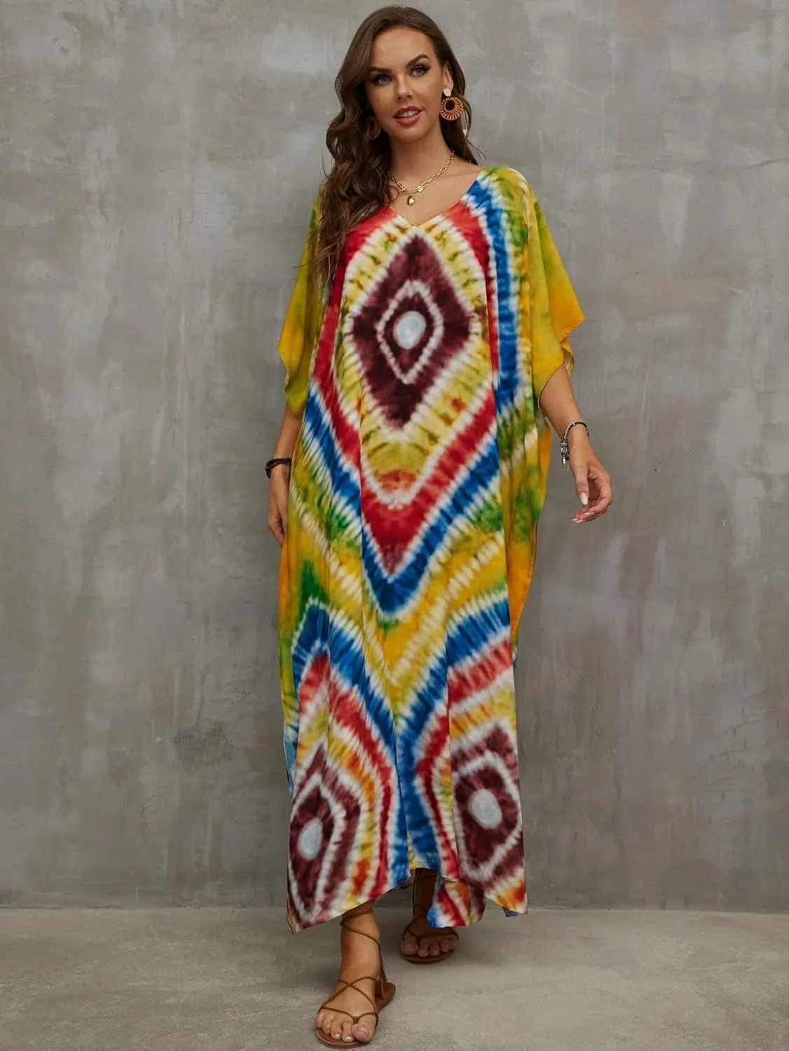 Kaftan Dresses for Women Plus Size Bathing Suit Cover up Caftan Maxi Beach Dresses
