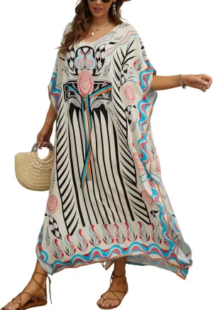 Kaftan Dresses for Women Plus Size Bathing Suit Cover up Caftan Maxi Beach Dresses