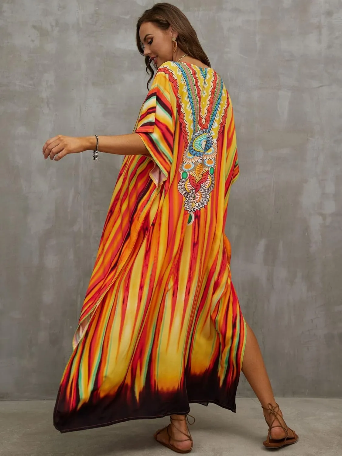 Kaftan Dresses for Women Plus Size Bathing Suit Cover up Caftan Maxi Beach Dresses