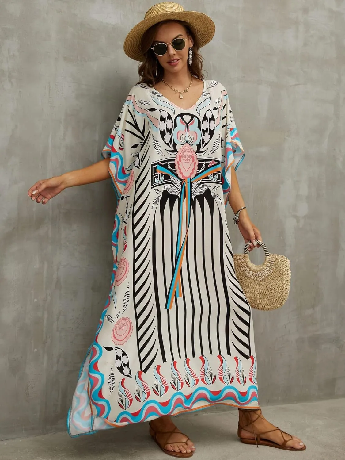 Kaftan Dresses for Women Plus Size Bathing Suit Cover up Caftan Maxi Beach Dresses