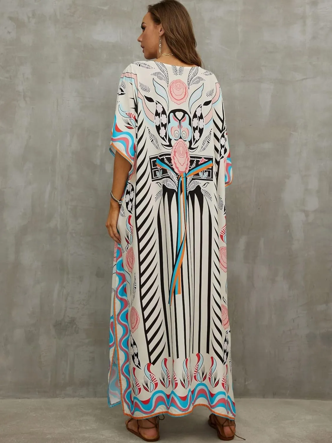 Kaftan Dresses for Women Plus Size Bathing Suit Cover up Caftan Maxi Beach Dresses