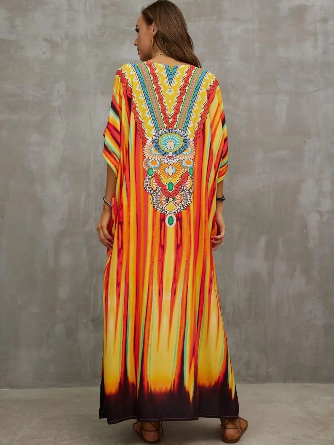Kaftan Dresses for Women Plus Size Bathing Suit Cover up Caftan Maxi Beach Dresses
