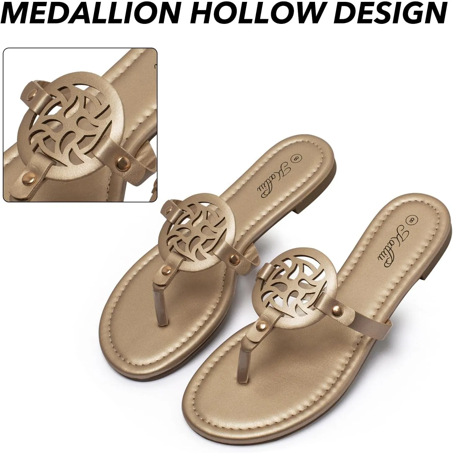 katliu Women's Flat Sandals Flip Flop Sandals Comfortable Dressy Thong Sandals