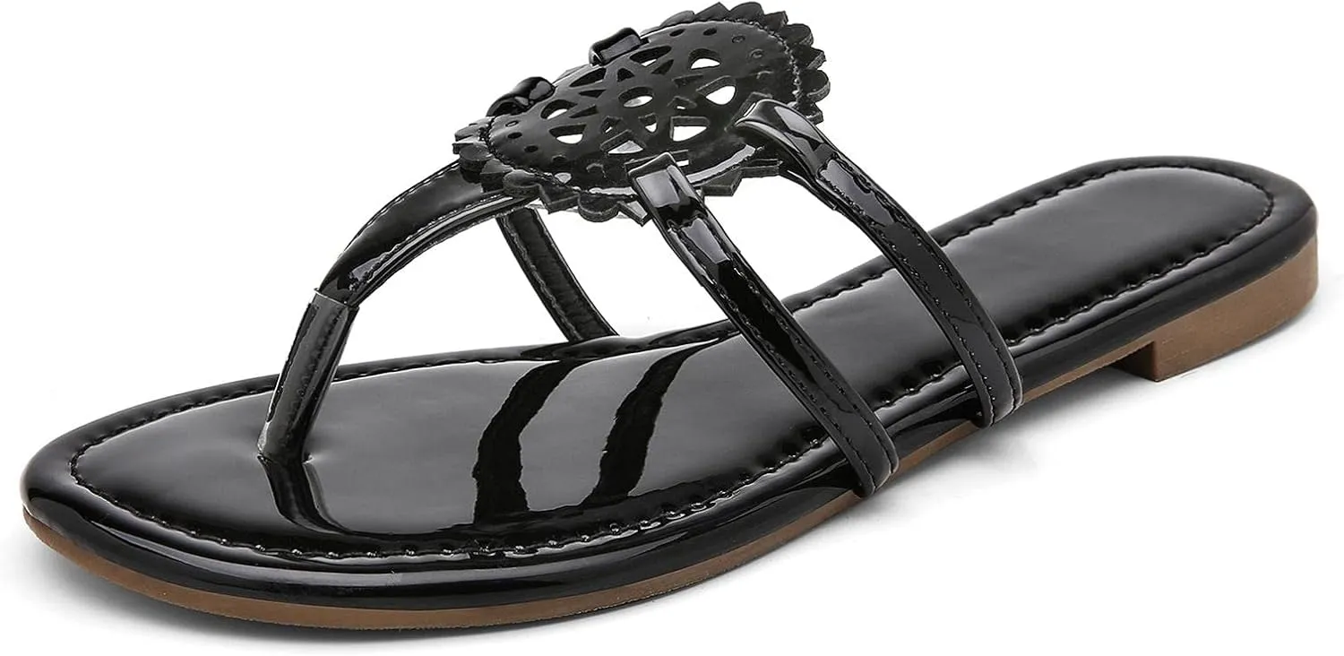 katliu Women's Flat Sandals Flip Flop Sandals Comfortable Dressy Thong Sandals