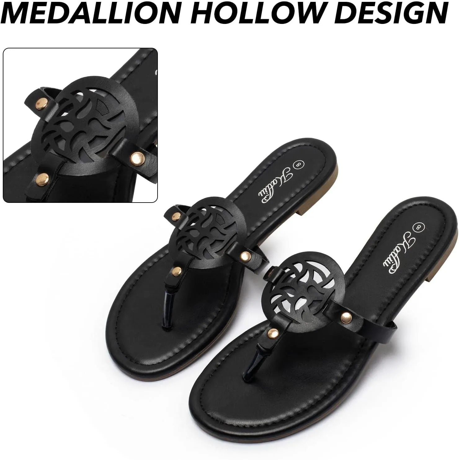 katliu Women's Flat Sandals Flip Flop Sandals Comfortable Dressy Thong Sandals
