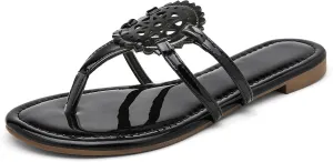katliu Women's Flat Sandals Flip Flop Sandals Comfortable Dressy Thong Sandals