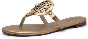 katliu Women's Flat Sandals Flip Flop Sandals Comfortable Dressy Thong Sandals