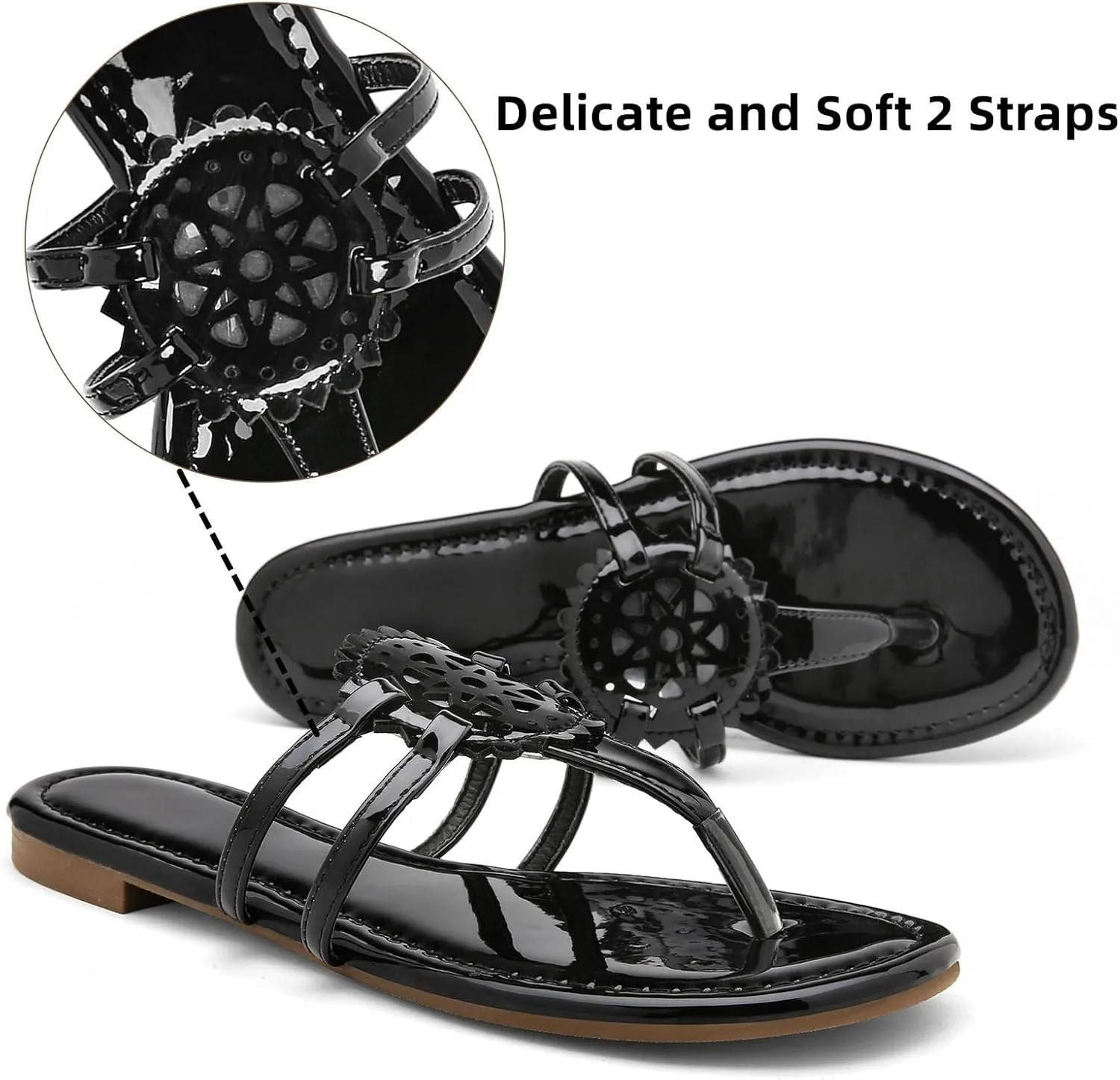 katliu Women's Flat Sandals Flip Flop Sandals Comfortable Dressy Thong Sandals