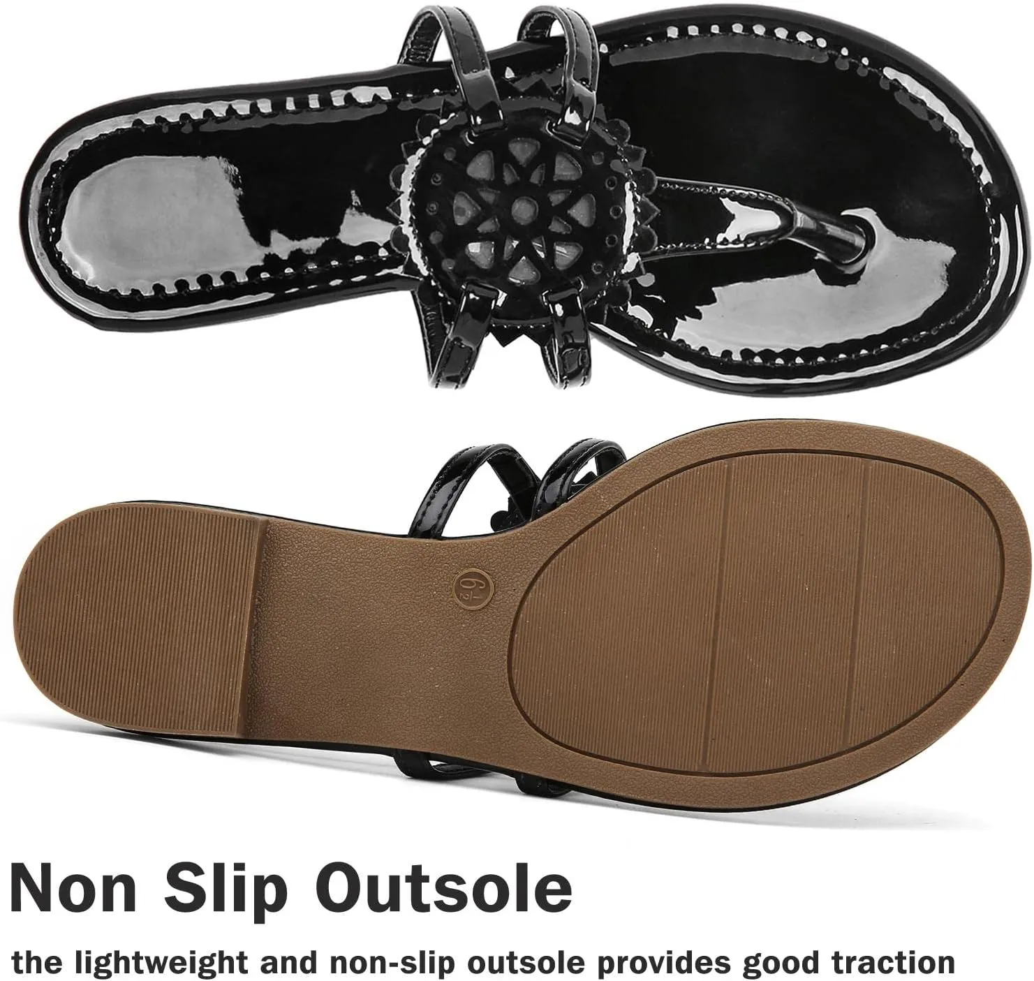 katliu Women's Flat Sandals Flip Flop Sandals Comfortable Dressy Thong Sandals