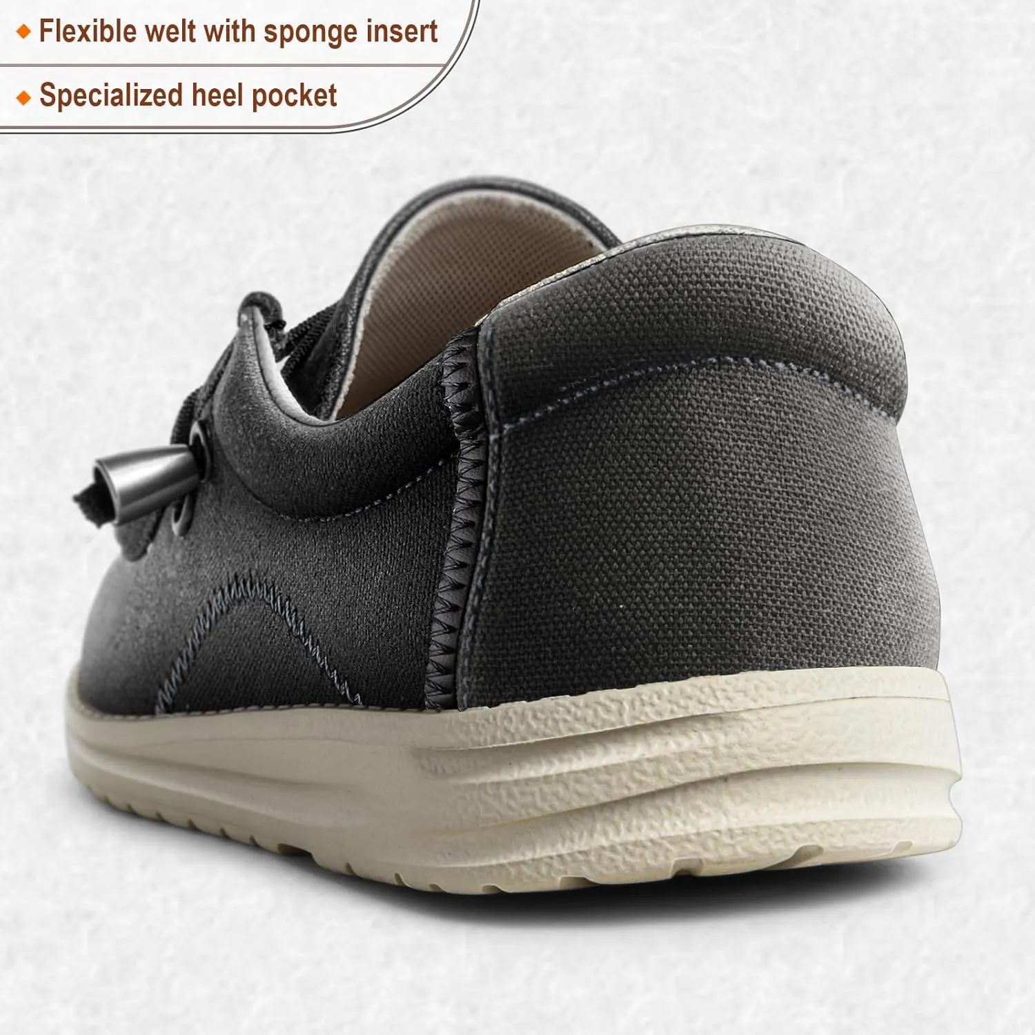 KEMISANT Men Slip On Shoes, Boat Shoes Sneaker Shoes Walking Shoes for Men Women Stretch Fit Lightweight