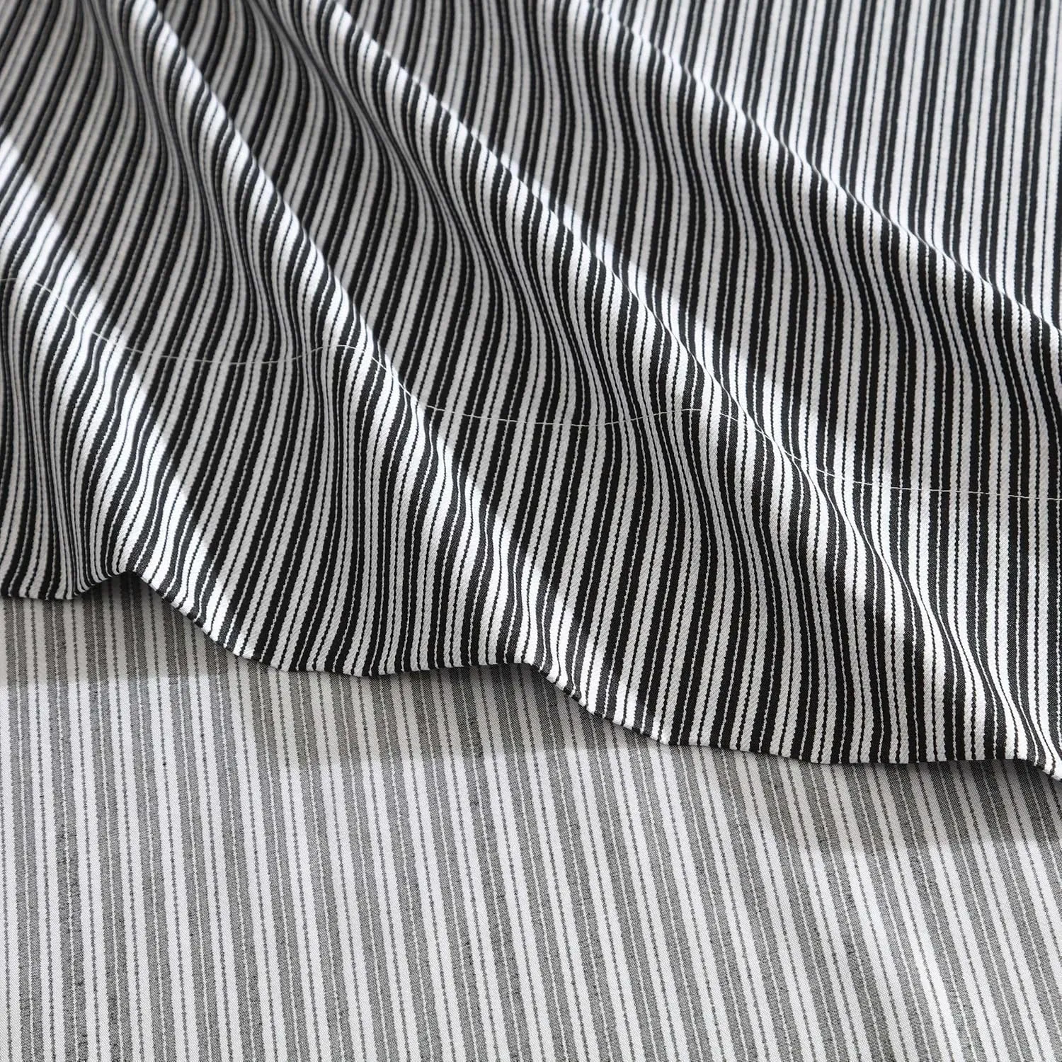 Kenneth Cole - Twin Sheet Set, Super Soft Wrinkle-Resistant Bedding with Bonus Pillowcases, Striped Home Decor, Oeko-Tex Certified (Twill Stripe Texture Black, Twin)