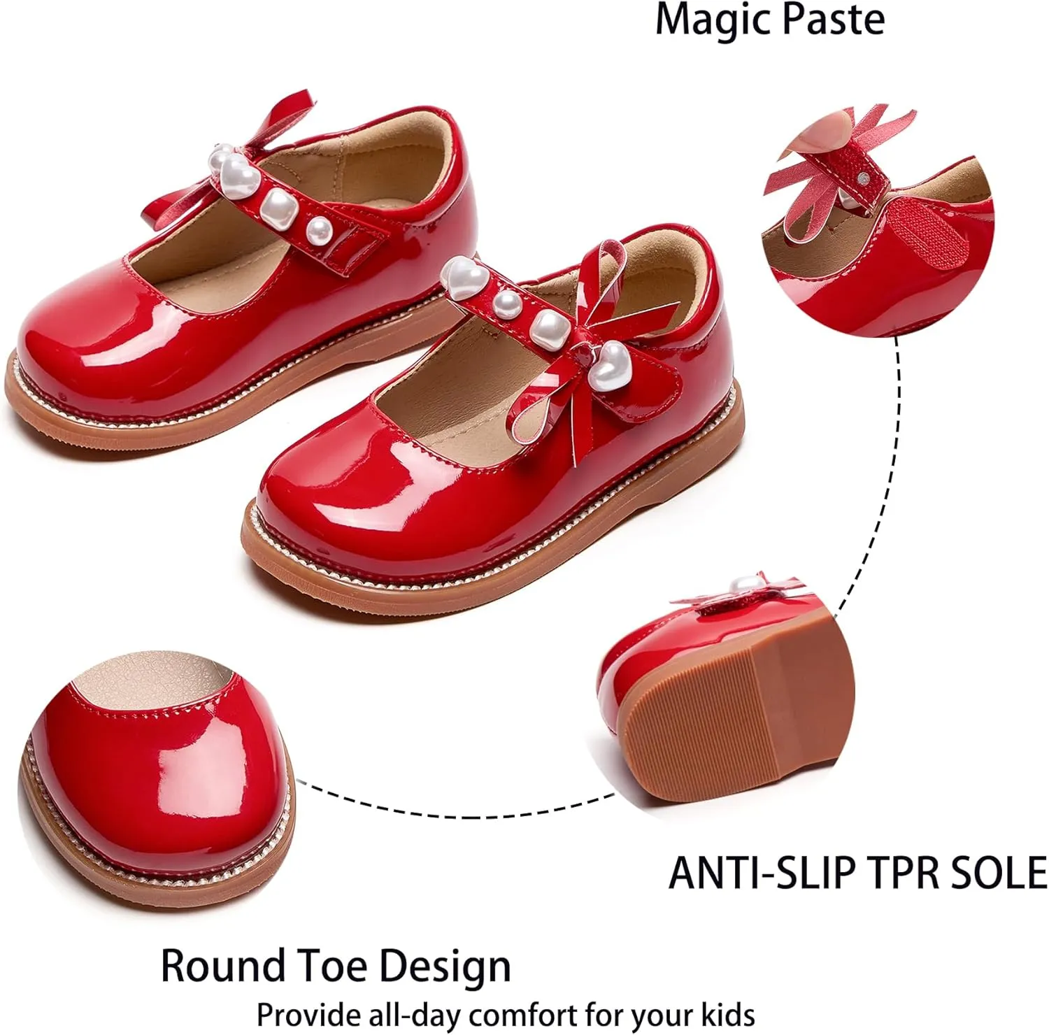 Kiderence Girls Flat Dress Shoes School Oxfords Marry Jane (Toddler/Little Kids)