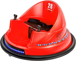 Kids Race Toy 6V Electric Ride On Bumper Car Vehicle Remote Control 360 Spin DIY Numbers 00-99 ASTM-Certified Red,6v Red