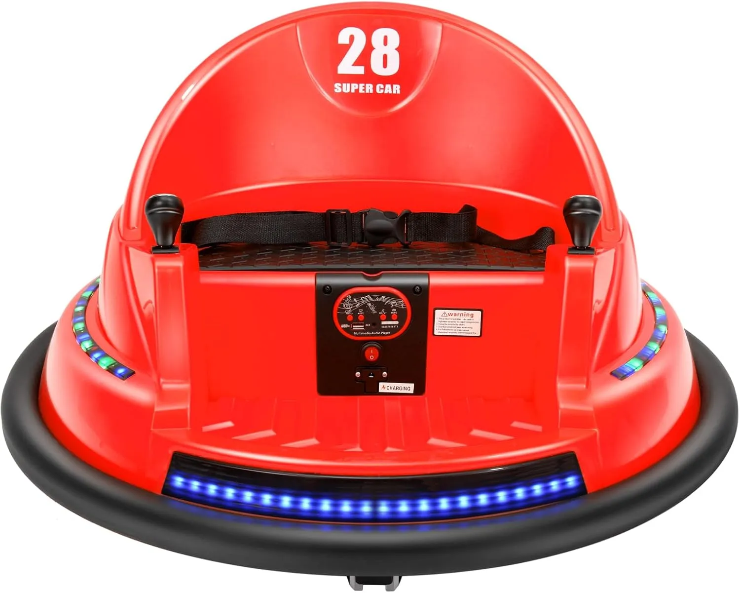 Kids Race Toy 6V Electric Ride On Bumper Car Vehicle Remote Control 360 Spin DIY Numbers 00-99 ASTM-Certified Red,6v Red