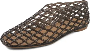 Kluolandi Clear Jelly Ballet Flats for Women Closed Toe Slip On Mesh Ballerina Shoes Breathable Summer Beach Sandals
