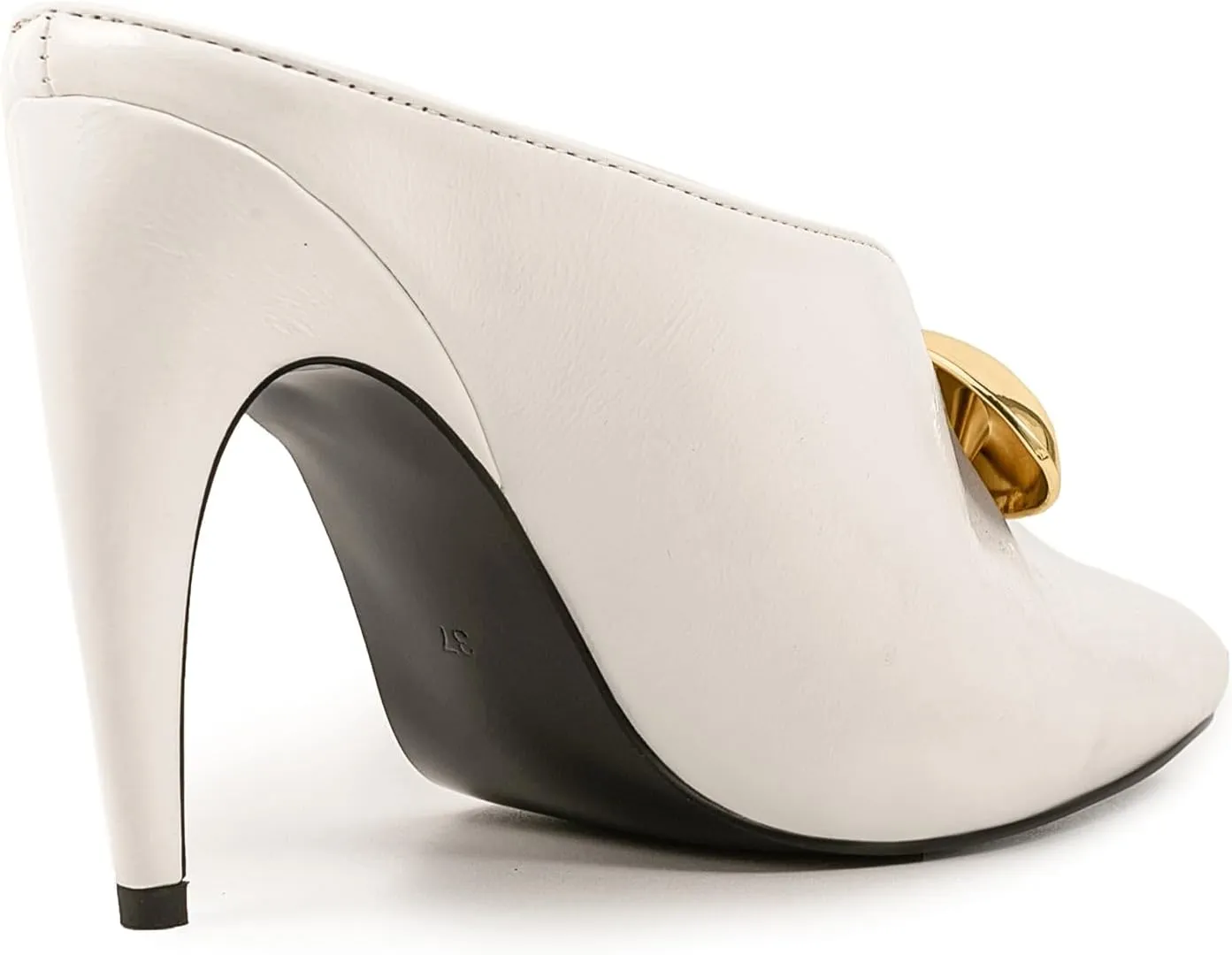 Kluolandi Peep Toe Heeled Mules for Women Sexy High Heels Slip On Mule Heels with Metallic Detail Open Toe Mules