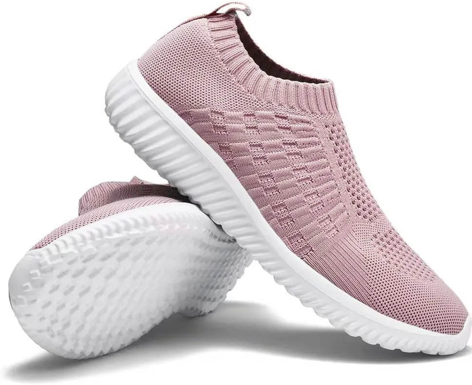 konhill Women's Slip On Walking Shoes Breathable Mesh Sneakers Work Casual Tennis Shoes