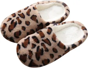 KRIDDR Couples Winter Cotton Slippers Thick Bottom Non-Slip Plush Home Slippers Warm Flat Shoes
