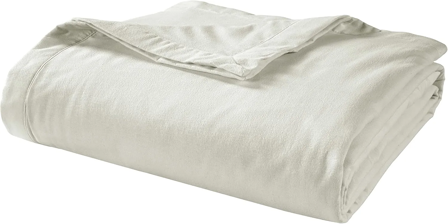 Lane Linen Cotton Twin Blanket 68x90 - Featherlight, Plush and Airy Blanket for Versatile Use like Travel, Guest Rooms, Camping Blankets for Cold Weather and Outdoor Settings - Mineral