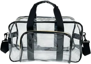 Large Heavy Clear travel Bag,Stadium Approved Clear Gym Bag with Adjustable Strap, for Home, Work, Concerts, Sports Events