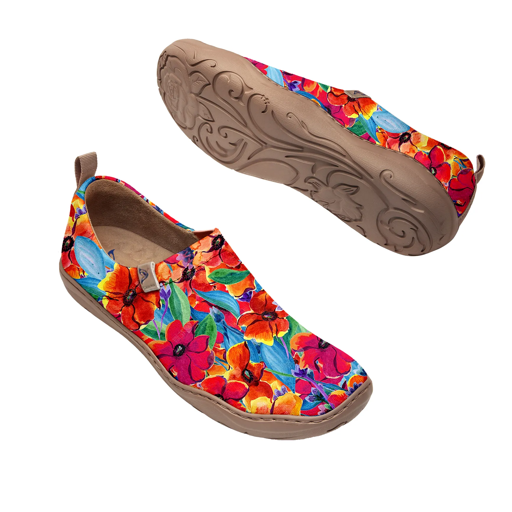 Large Red Wildflower Slip-On