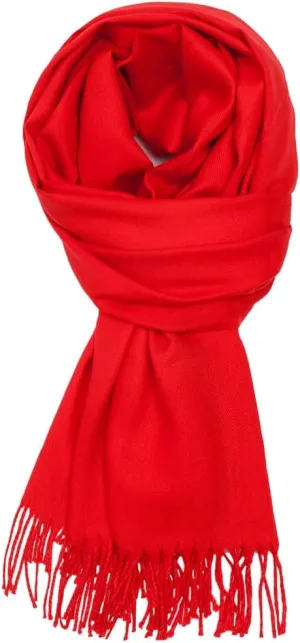 Large Soft Cashmere Feel Scarf Silky Pashmina Solid Colors Shawls Warm Wraps