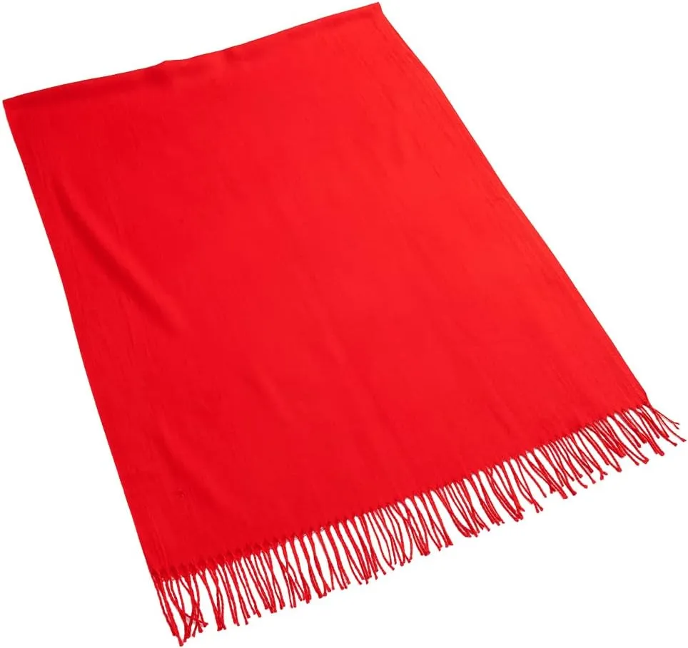 Large Soft Cashmere Feel Scarf Silky Pashmina Solid Colors Shawls Warm Wraps