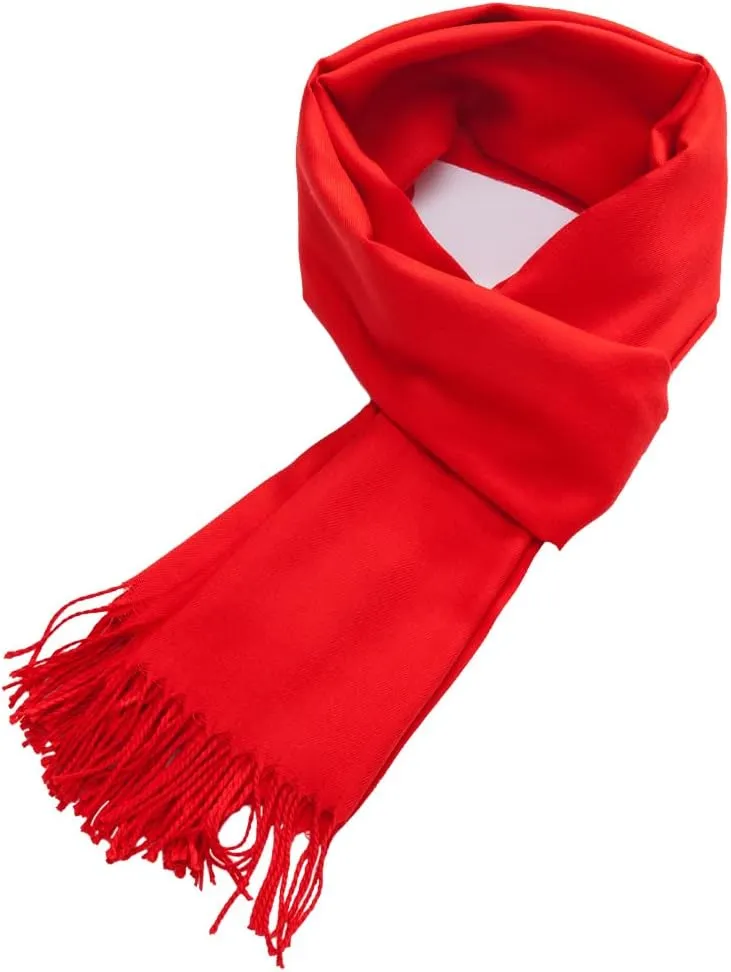 Large Soft Cashmere Feel Scarf Silky Pashmina Solid Colors Shawls Warm Wraps