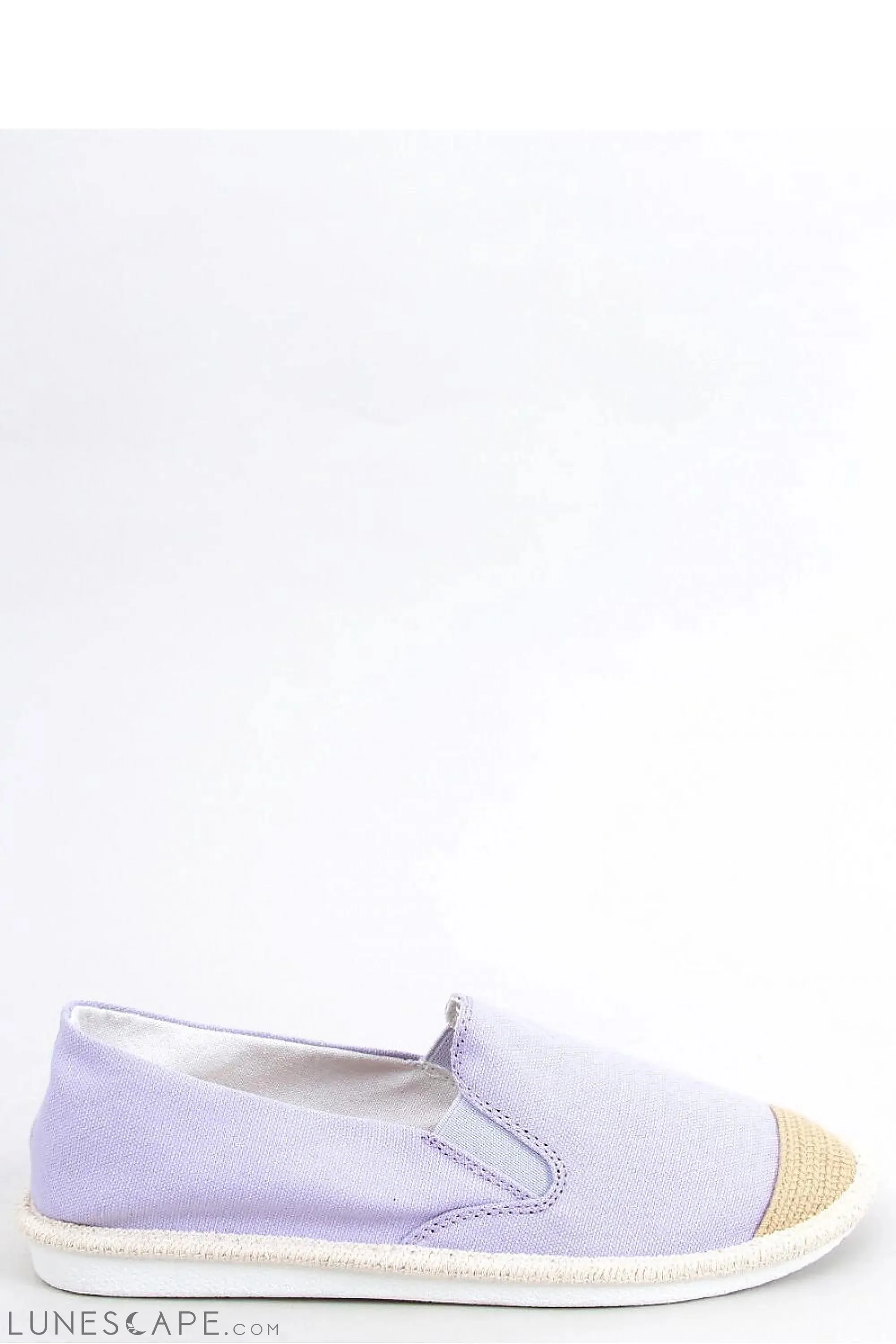 Lavender Canvas Espadrille Flats – Jute Cap Toe & Woven Sole Trim - Women