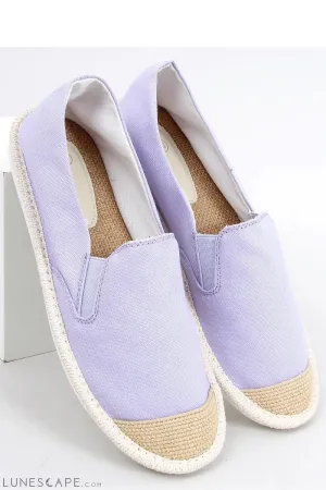 Lavender Canvas Espadrille Flats – Jute Cap Toe & Woven Sole Trim - Women