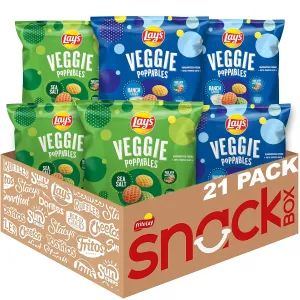 Lay's Veggie Poppables, Gluten Free Snacks Variety Pack, 0.5 Oz (Pack of 21)
