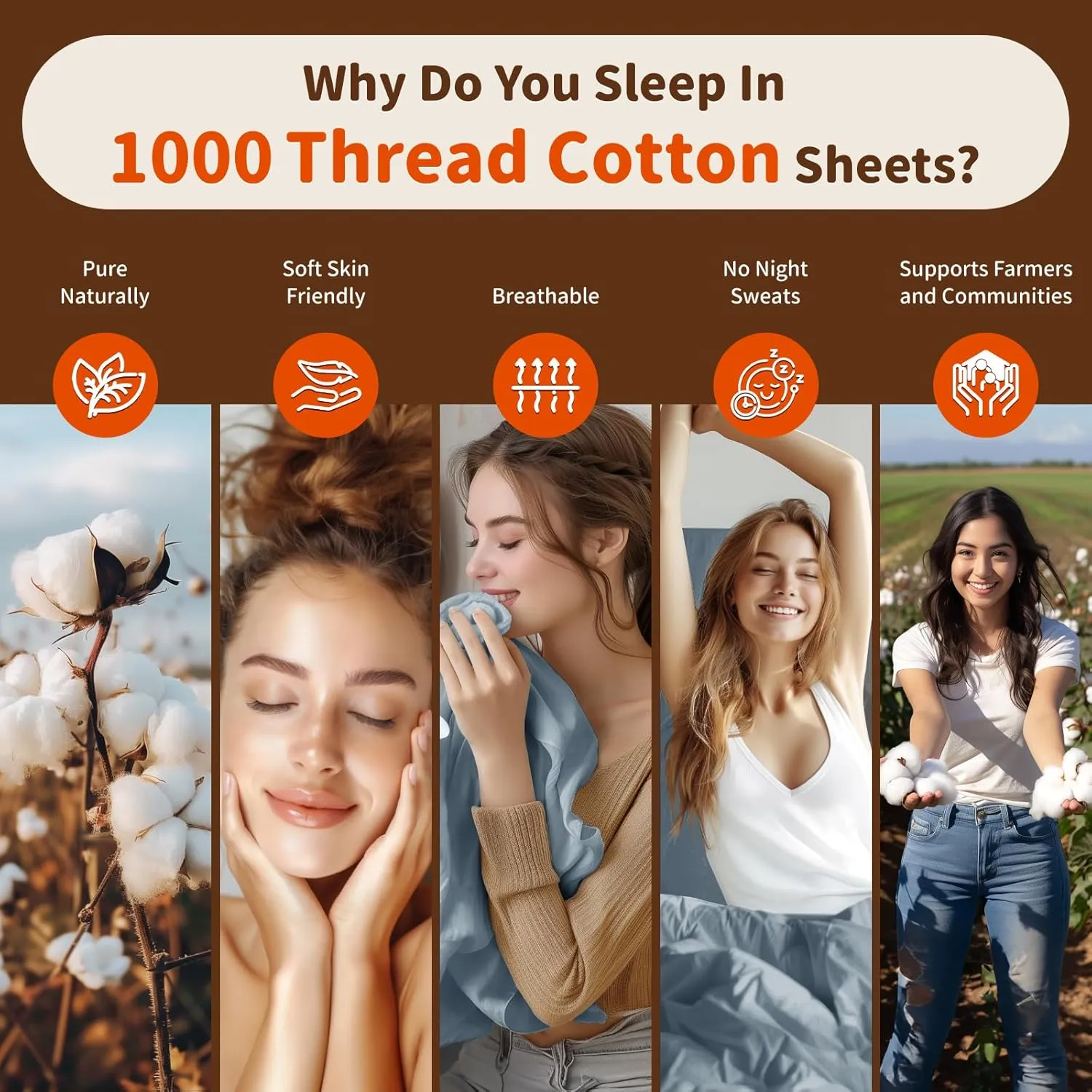 LBRO2M 1000 Thread Count 100% Egyptian Cotton Sheets Set King, 4 Piece Sets Bed Sheet Deep Pocket Sheet Set 16" Soft Comfortable All Season (King, French Blue)