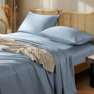 LBRO2M 1000 Thread Count 100% Egyptian Cotton Sheets Set King, 4 Piece Sets Bed Sheet Deep Pocket Sheet Set 16" Soft Comfortable All Season (King, French Blue)