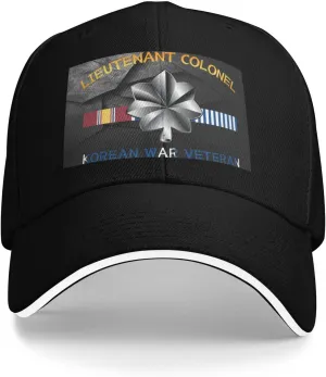 Lieutenant Colonel Korean Veteran Airflow Sandwich Baseball Cap - Adjustable for Men and Women Comfortable Dad Hat Black56