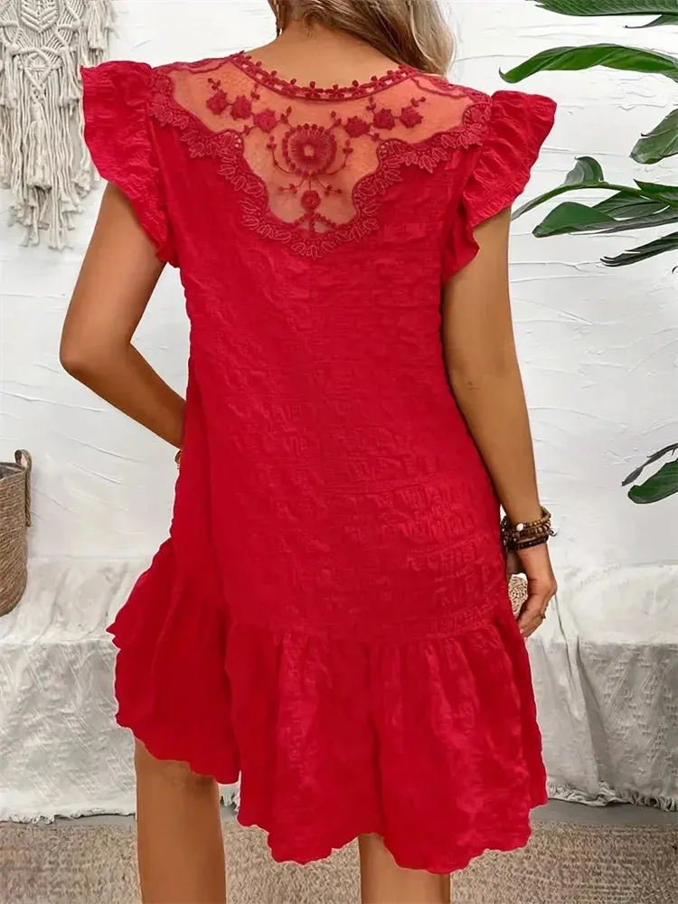 LILABOUTIQ'S | BREEZY CHARM EMBROIDERED DRESS