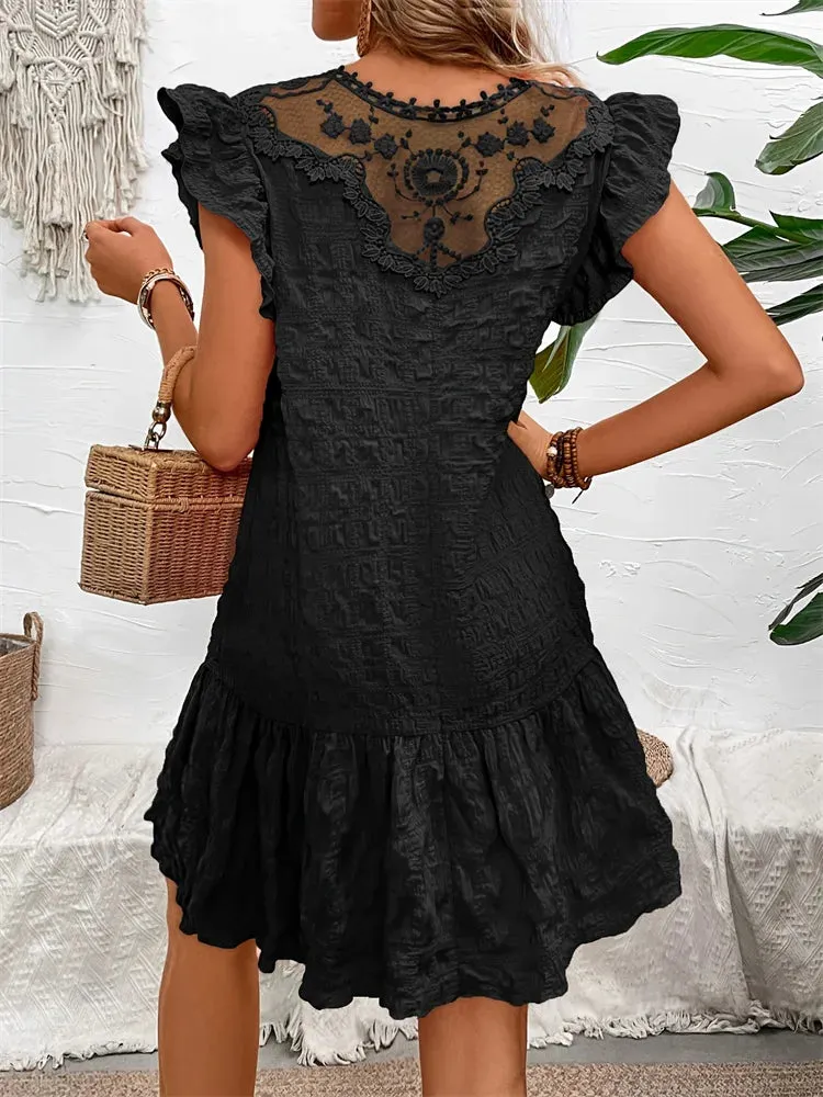 LILABOUTIQ'S | BREEZY CHARM EMBROIDERED DRESS